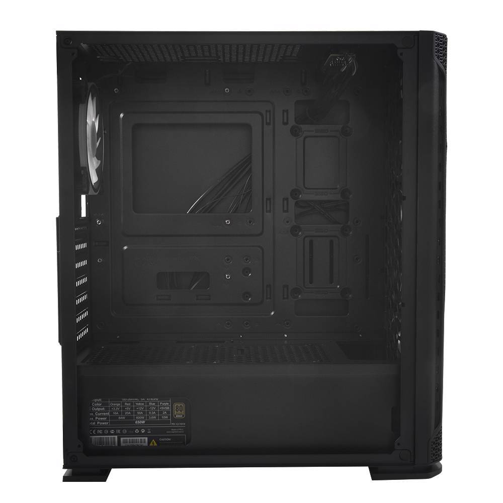 Rampage TRAPPER Tempered Glass 650W 80Plus Bronze Siyah ARGB Gaming Kasa