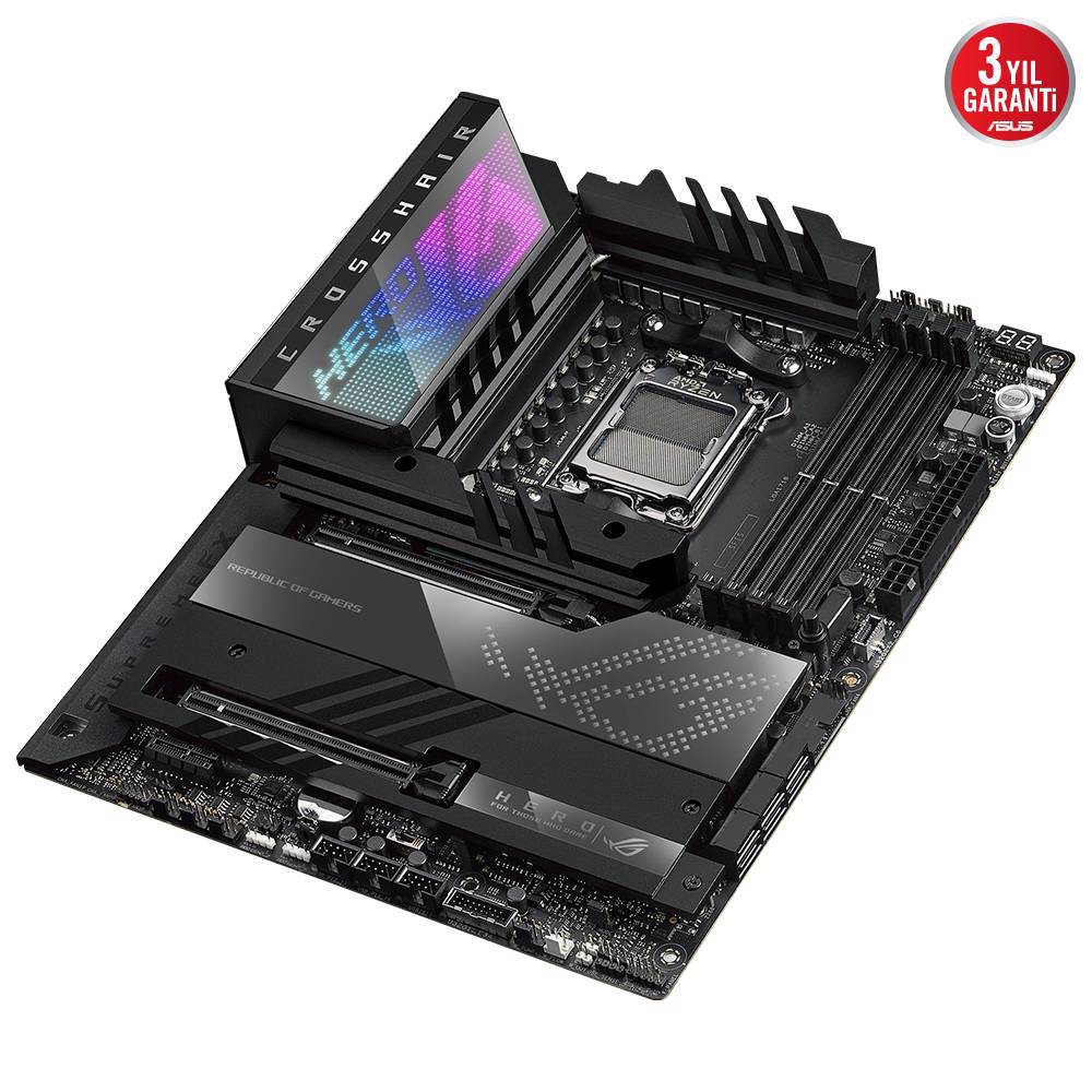 ASUS ROG CROSSHAIR X670E HERO 6400MHz DDR5 Soket AM5 M.2 PCIe 5.0 HDMI ...