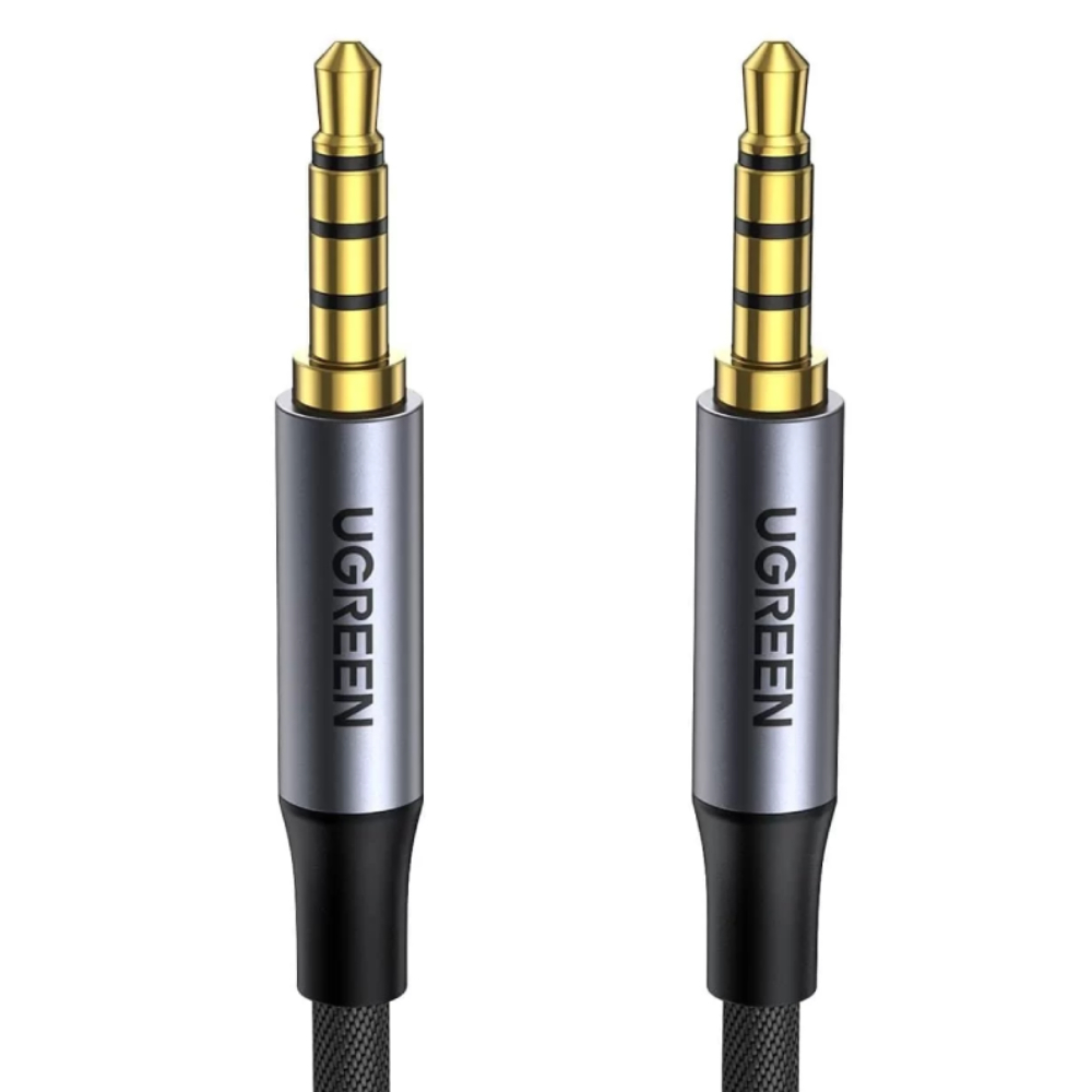 Ugreen 3.5mm Hi-Fi Örgülü TRRS Siyah 3 Metre Aux Ses ve Mikrofon Kablosu