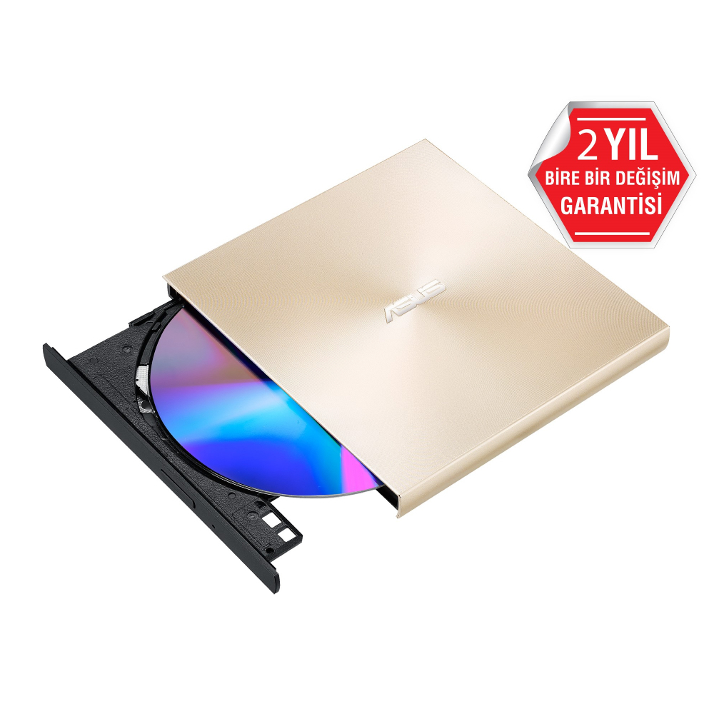 ASUS ZenDrive U9M Windows ve Mac OS USB Type-C M-DISC Ultra İnce Taşınabilir 8X DVD Altın Harici Yazıcı