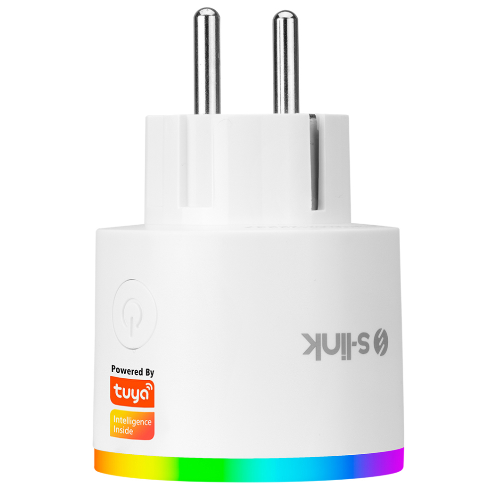 S-Link Swapp SL-03 16A RGB Işıklı 2.4 G Wifi TUYA Destekli Akım Korumalı Akıllı Priz