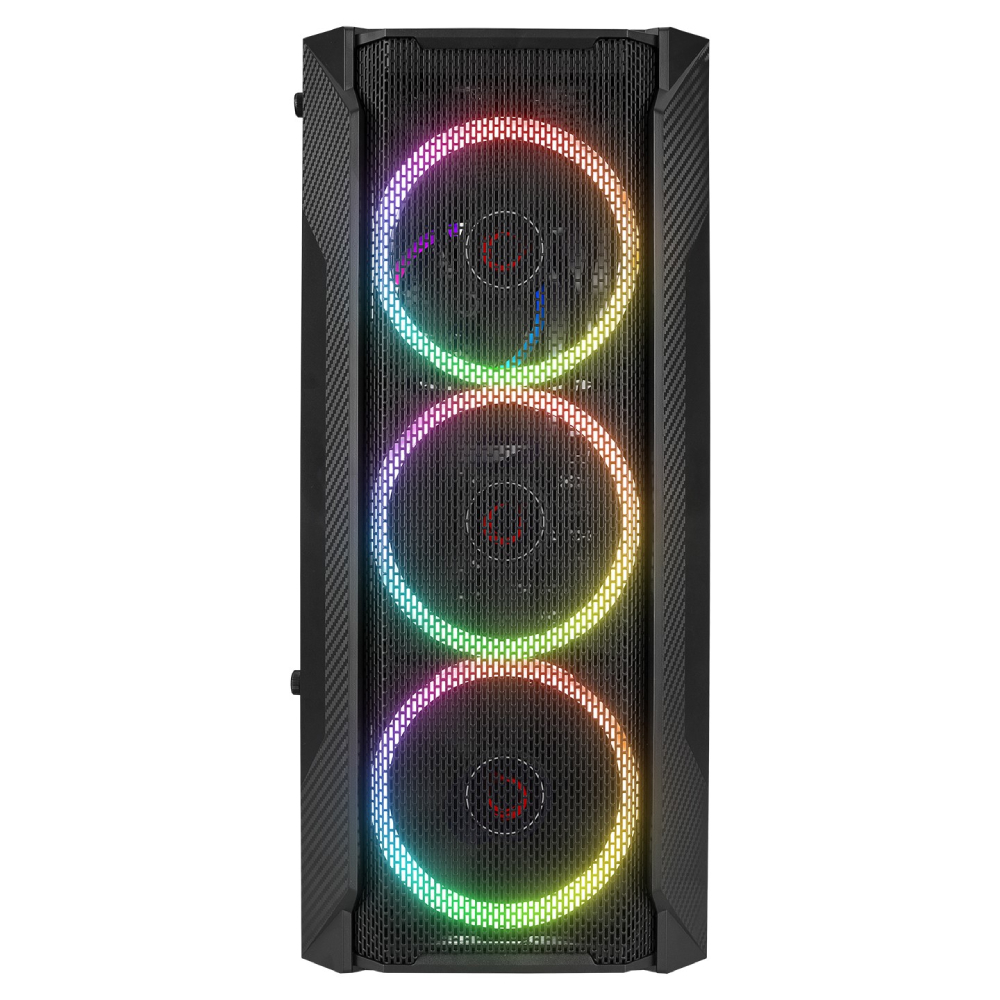 Rampage FUSION 650W 80+ BRONZE Temperli Camlı Rainbow Mesh Gaming Kasa