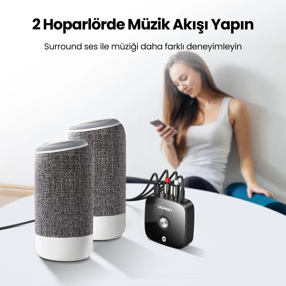 UGREEN HiFi Bluetooth 5.0 RCA 3.5 mm AUX ses Adaptörü