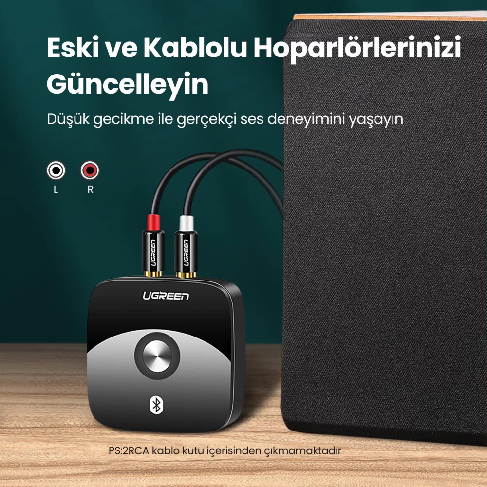 UGREEN HiFi Bluetooth 5.0 RCA 3.5 mm AUX ses Adaptörü