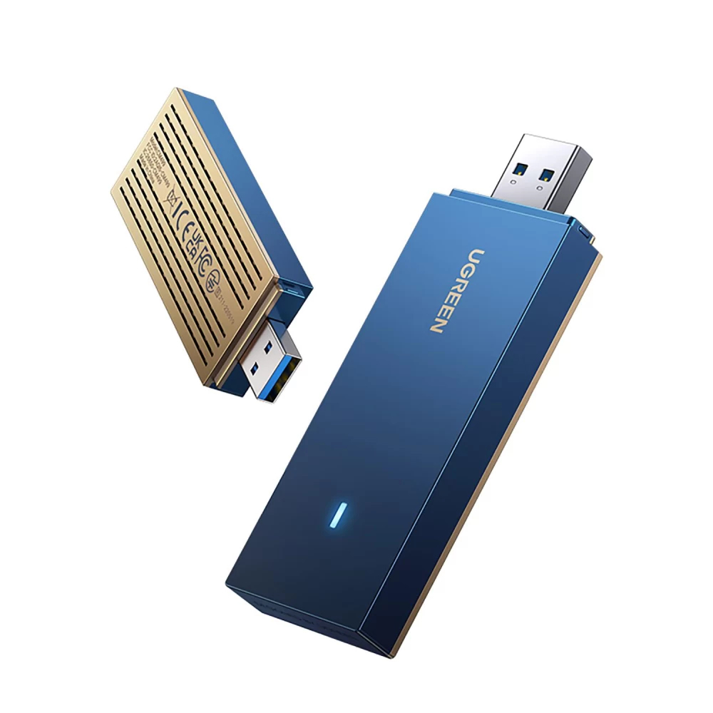 Ugreen AX1800 5GHz / 2.4GHz Dual Band 1800Mbps USB 3.0 Wi-Fi 6 Adaptör