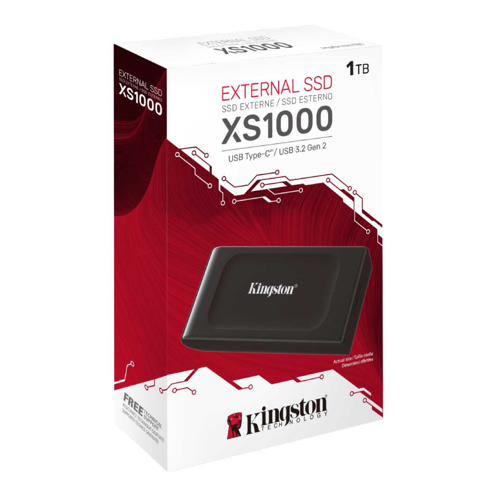Kingston XS1000 1TB USB 3.2 Type-C Taşınabilir Harici SSD (1050MB Okuma/1000MB Yazma)