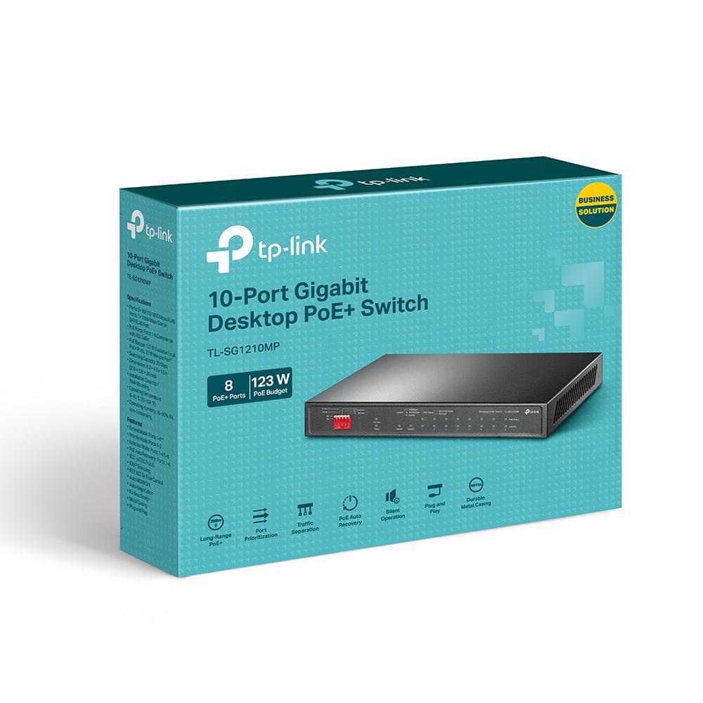 TP-LINK TL-SG1210MP	10-Port Gigabit Masaüstü Switch + (8-Port PoE+)