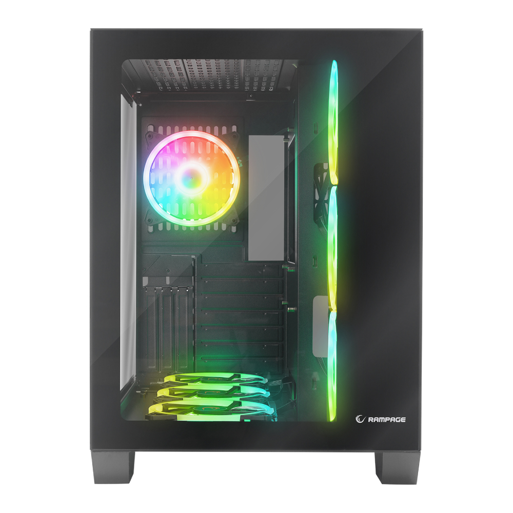 Rampage ICEWAVE ARGB USB3.0 Tempered Glass Siyah Mid Tower Gaming Kasa