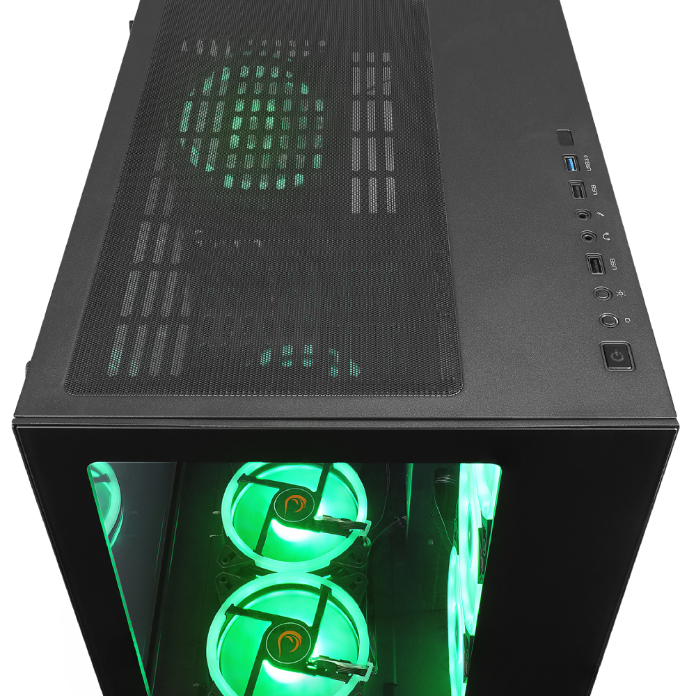 Rampage ICEWAVE ARGB USB3.0 Tempered Glass Siyah Mid Tower Gaming Kasa