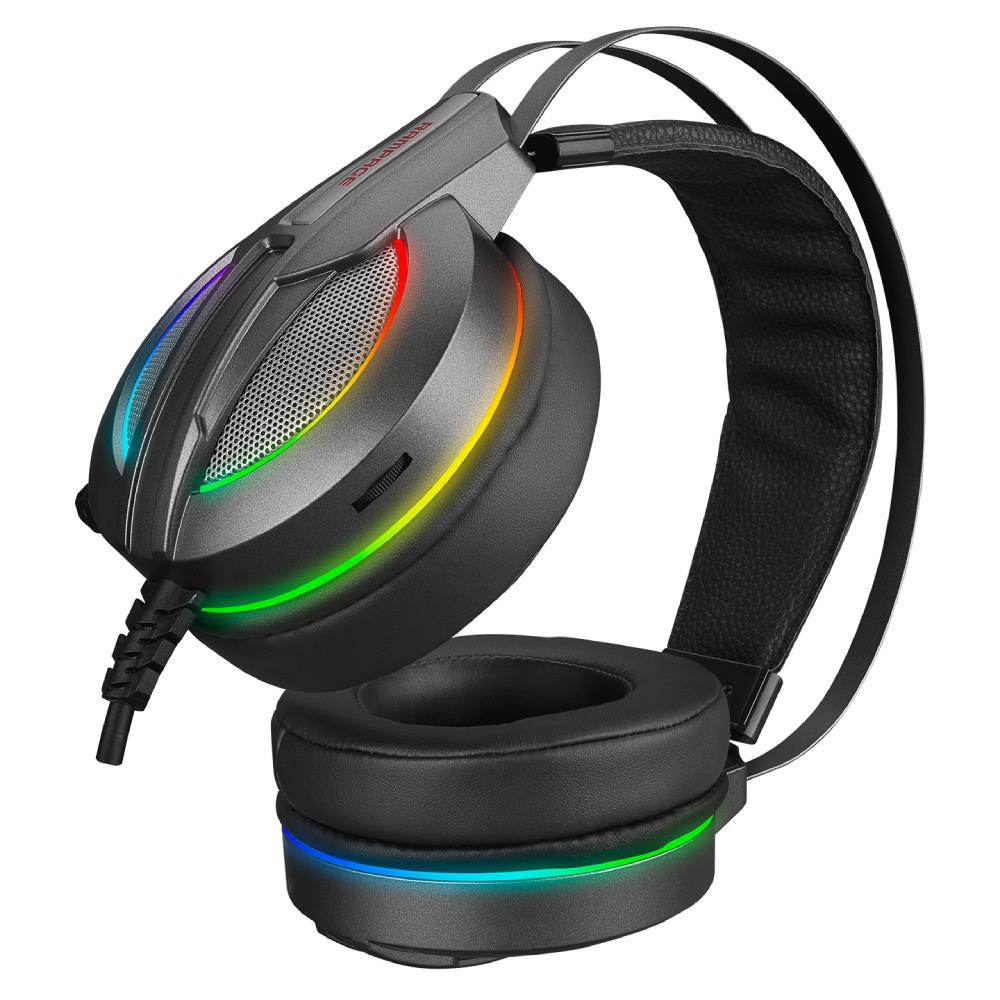 Rampage RM-K6 STARK USB 7.1 Double RGB Efekt Metalik Gri Surround Mikrofonlu Gaming Kulaklık