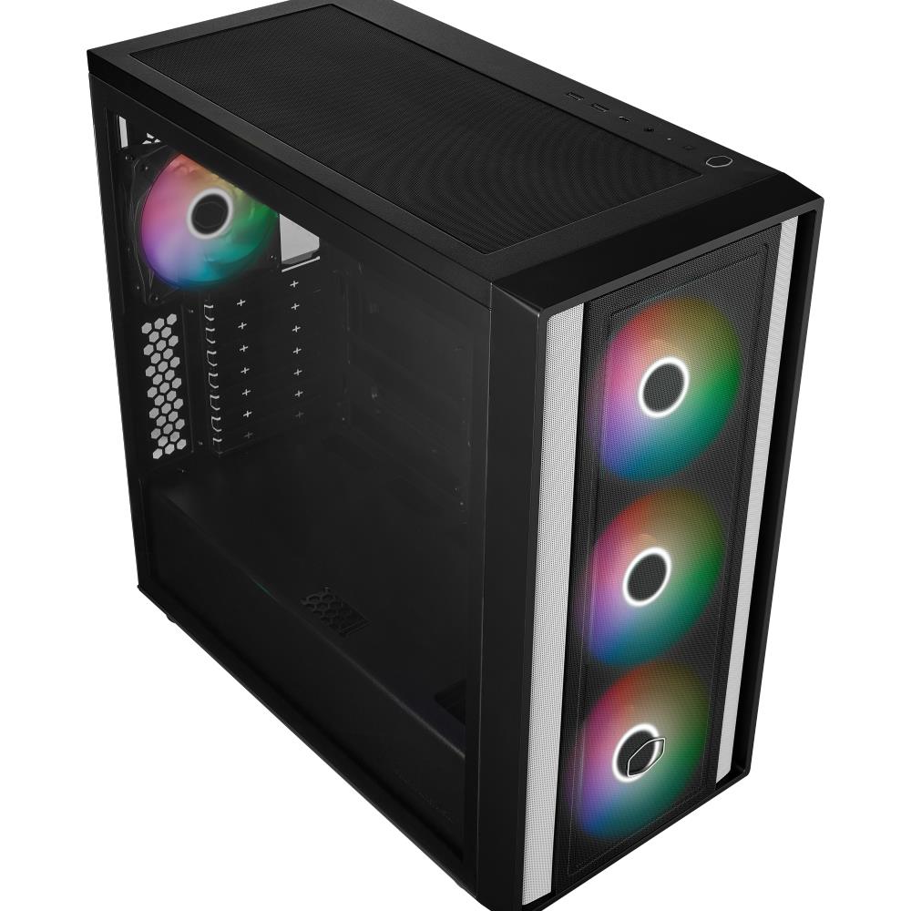 Cooler Master MasterBox 600 ARGB Tempered Glass Siyah USB 3.2 E-ATX Mid Tower Kasa