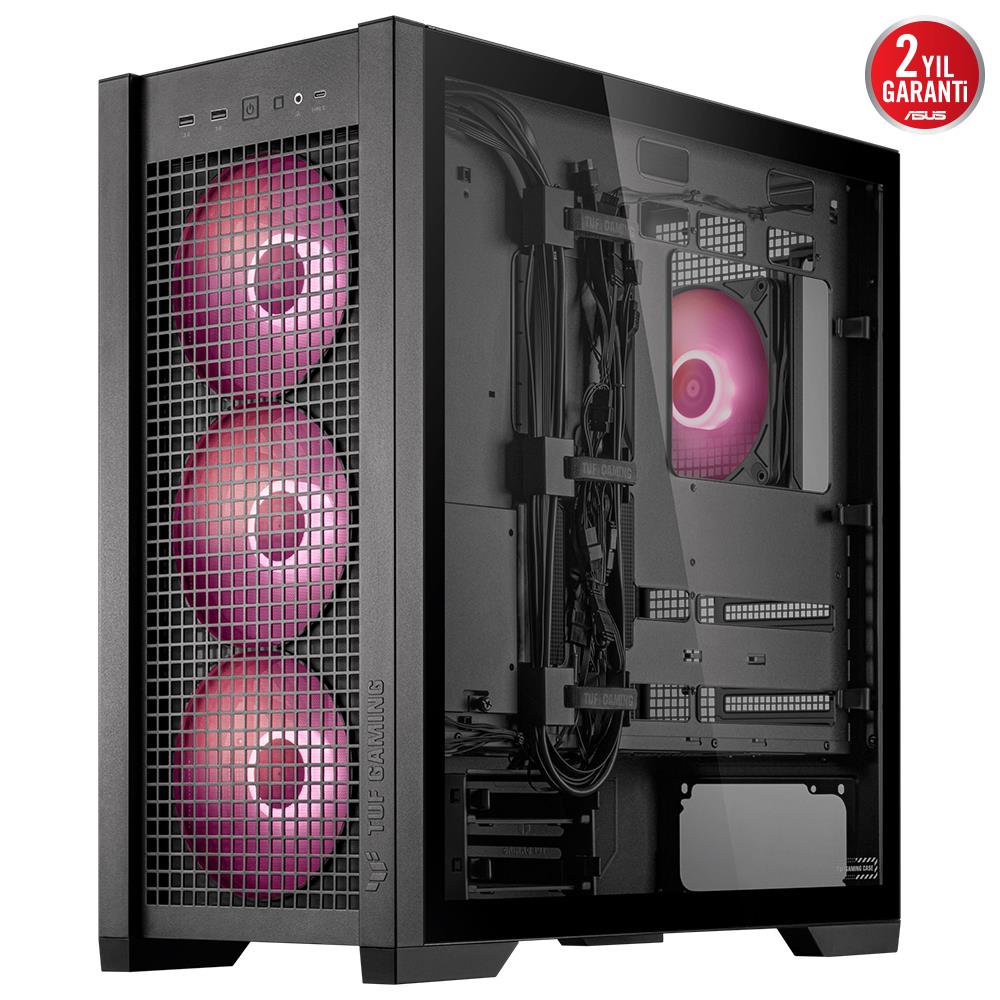ASUS TUF GAMING GT302 ARGB Tempered Glass Siyah USB 3.2 ATX Mid Tower Kasa