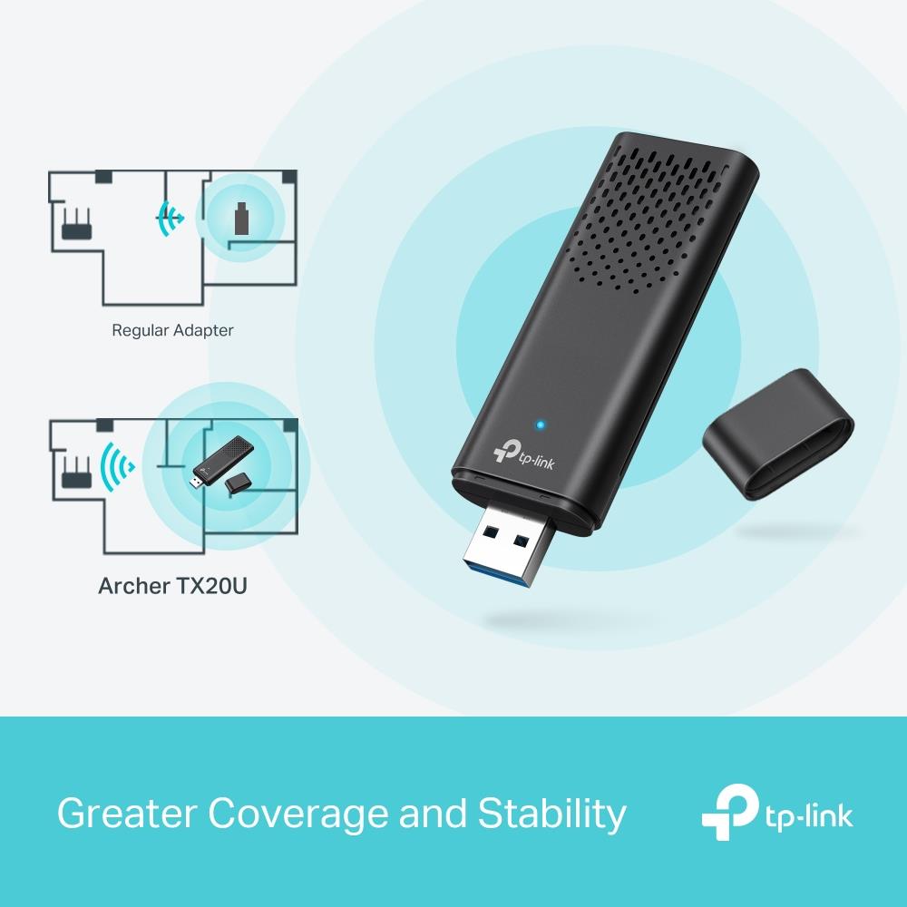 TP-Link Archer TX20U Yeni AX1800 Çift Bant Wi-Fi 6 Kablosuz USB Adaptör