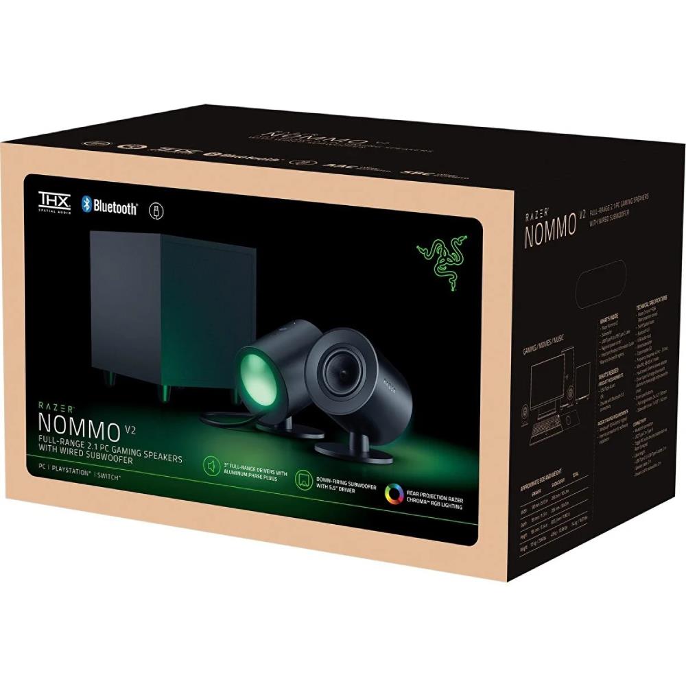 Razer Nommo V2 Full Range Razer Chroma RGB 2.1 Subwoofer PC Gaming Hoparlör