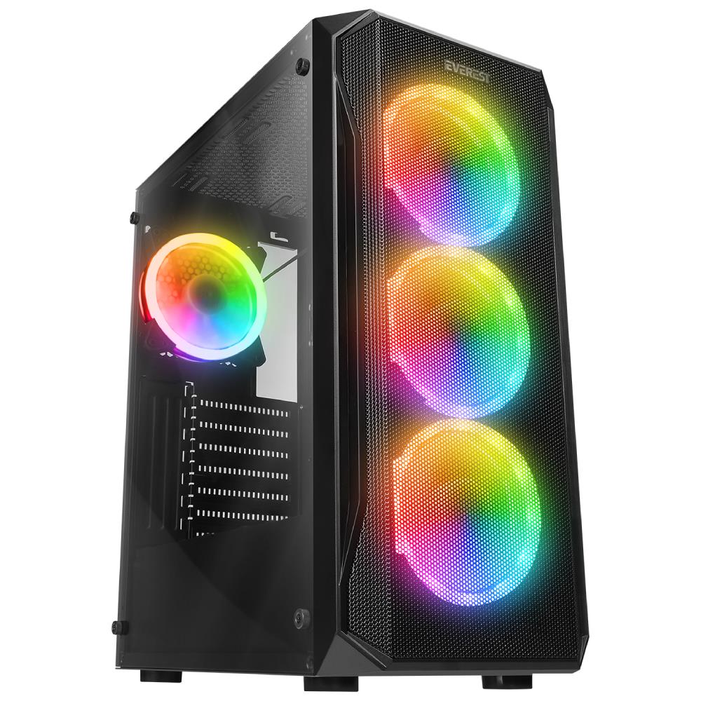 Everest X-RACER PEAK 600W Temperli Camlı RGB ATX Mid Tower Gaming Kasa