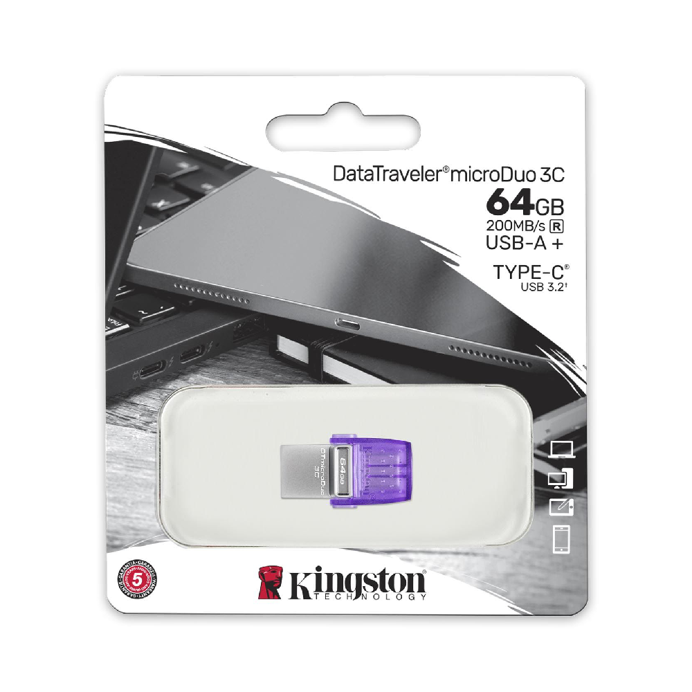Kingston 64GB DataTraveler microDuo 3C Flash Bellek