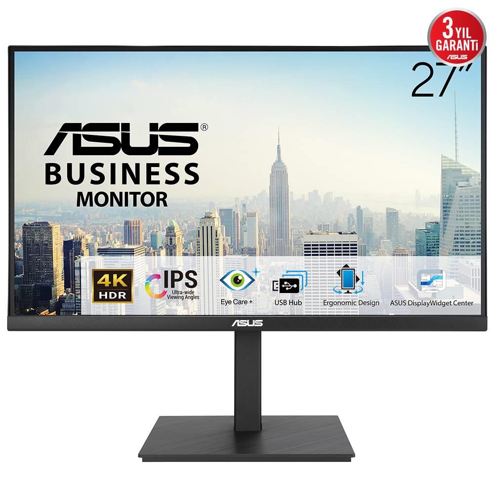 ASUS VA27UQSB 27" 60Hz 5ms HDMI DP USB 3.2 AdaptiveSync Pivot HDR10 UHD IPS Monitör