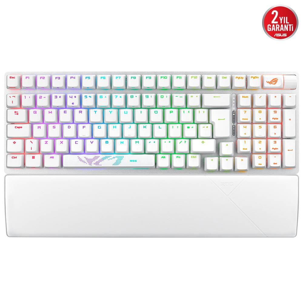 ASUS ROG Strix Scope II 96 RX Wireless ROG RX Optical Mechanical Switch İngilizce RGB Mekanik Kablosuz Beyaz Gaming Klavye