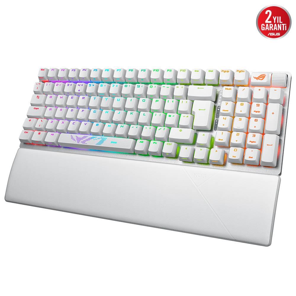 ASUS ROG Strix Scope II 96 RX Wireless ROG RX Optical Mechanical Switch İngilizce RGB Mekanik Kablosuz Beyaz Gaming Klavye
