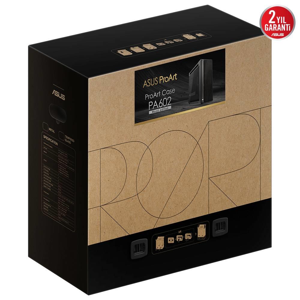 ASUS ProArt PA602 Wood Edition USB 3.2 USB C Tempered Glass ATX Mid Tower Kasa