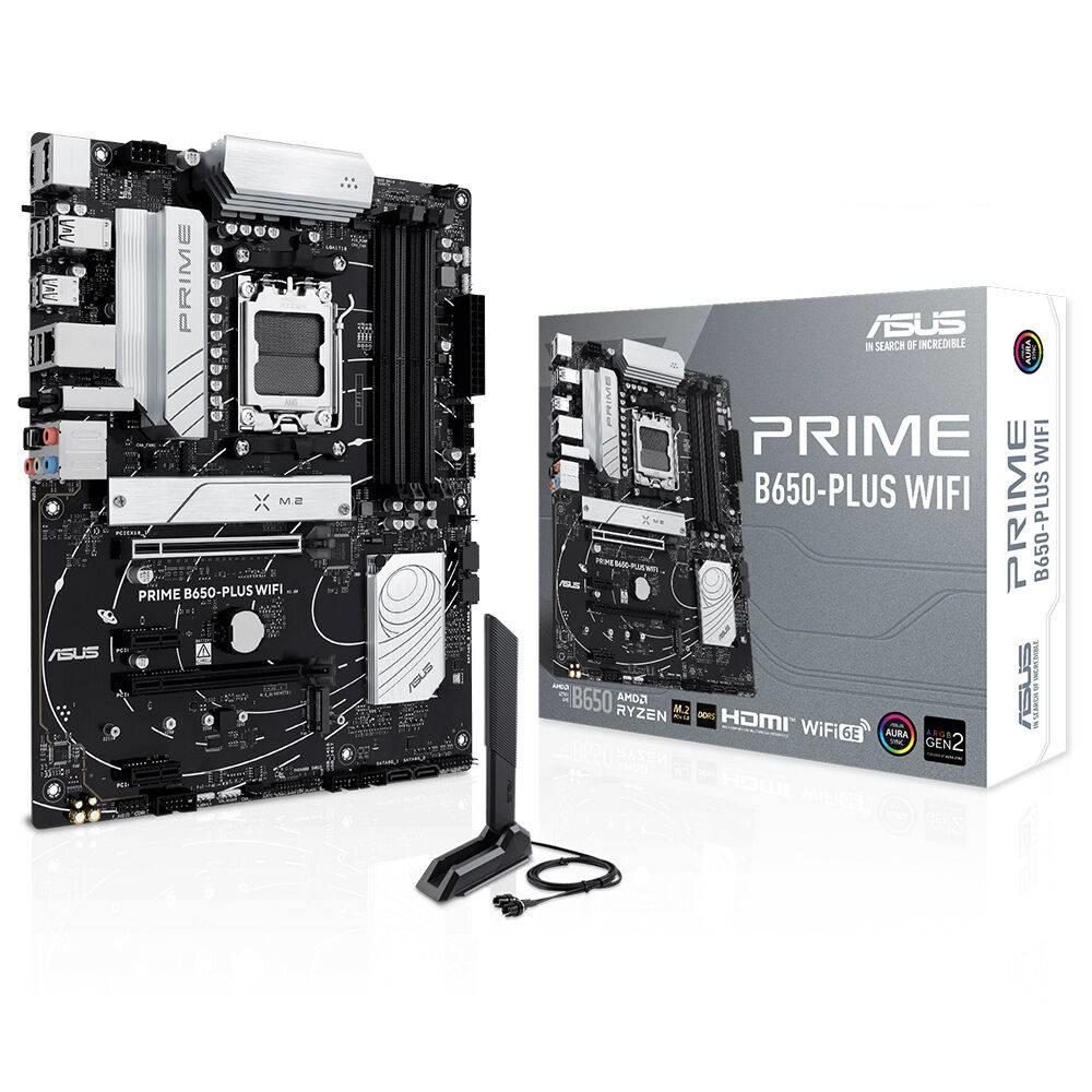 ASUS PRIME B650 PLUS WIFI 7600MHz OC DDR5 Soket AM5 M.2 HDMI DP ATX Anakart