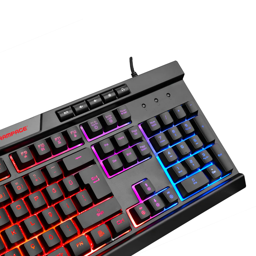 Rampage BYGAMEX-K2 Rainbow Membrane Kablolu Gaming Klavye