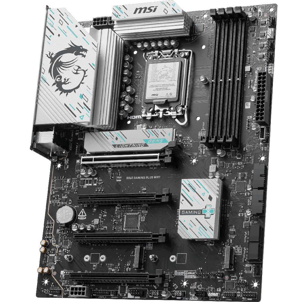 MSI B860 GAMING PLUS WIFI 8600MHz OC DDR5 Soket 1851 M.2 USB4 HDMI DP ATX Anakart