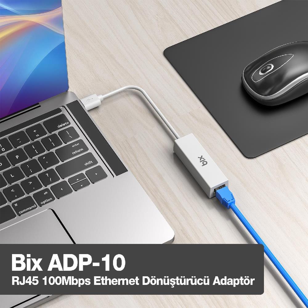 Bix USB 2.0 to RJ45 100Mbps Ethernet Dönüştürücü Adaptör