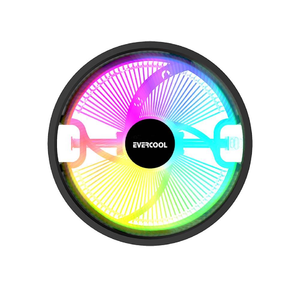Evercool CS-02 Rainbow 12cm Intel/Amd Uyumlu Hava Soğutmalı CPU Fanpi İşlemci Soğutucu