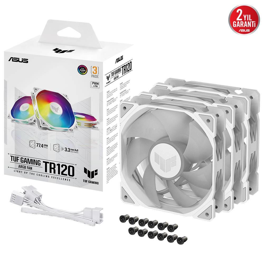 ASUS TUF GAMING TR120 ARGB 120mm Üçlü Beyaz Kasa Fanı