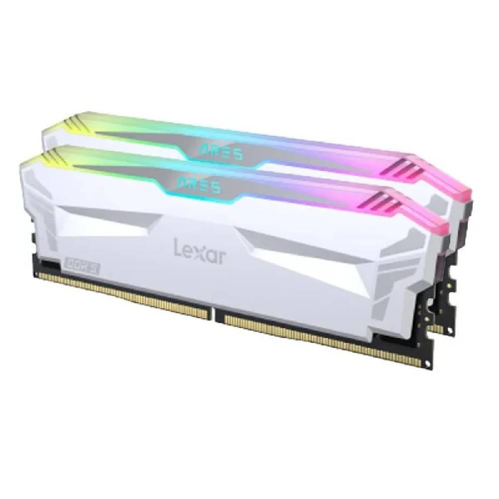 Lexar 32GB (2x16GB) Ares RGB 6400MHz CL32 DDR5 Beyaz Dual Kit Ram