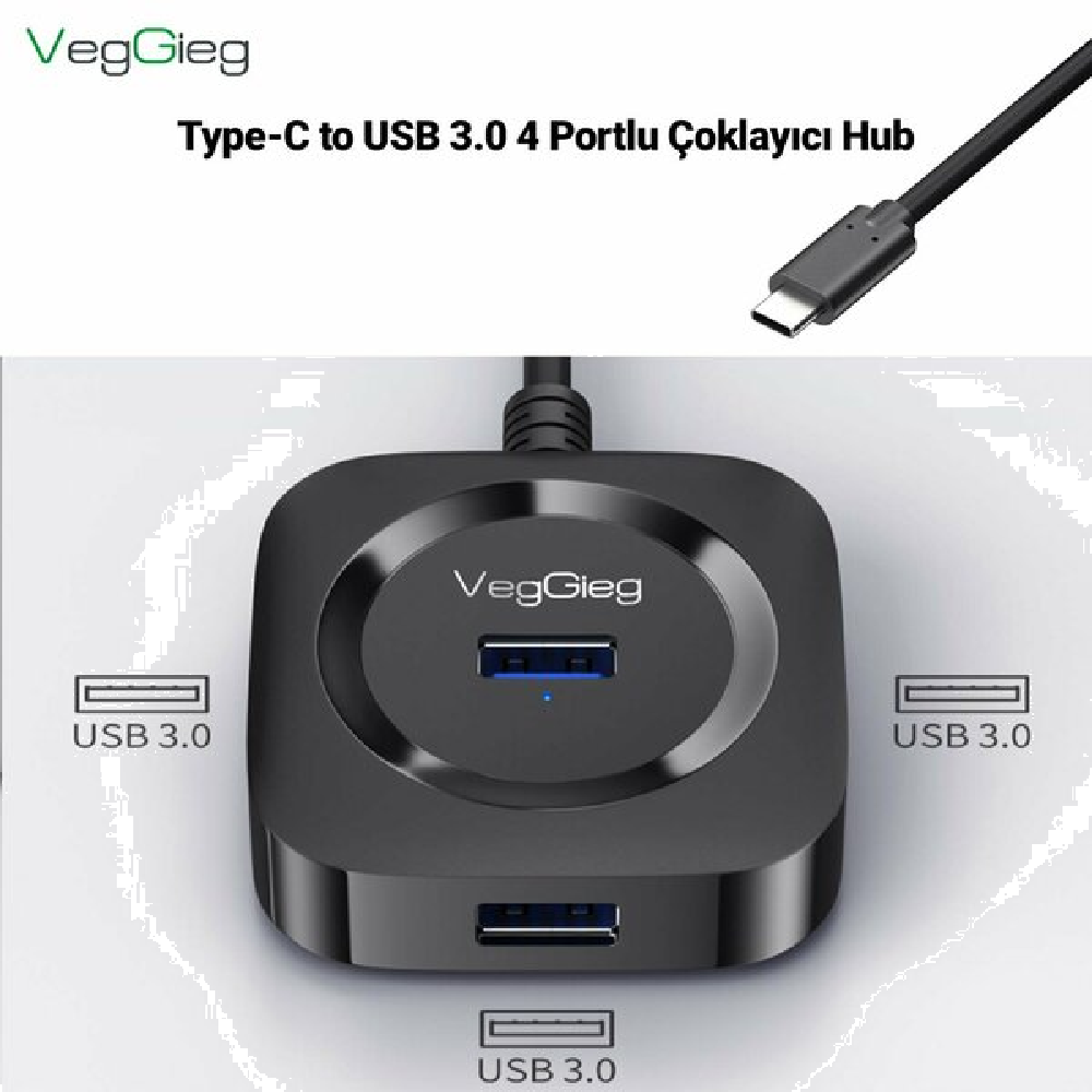 VegGieg 4 Portlu Type-C to USB 3.0 Çoklayıcı Hub