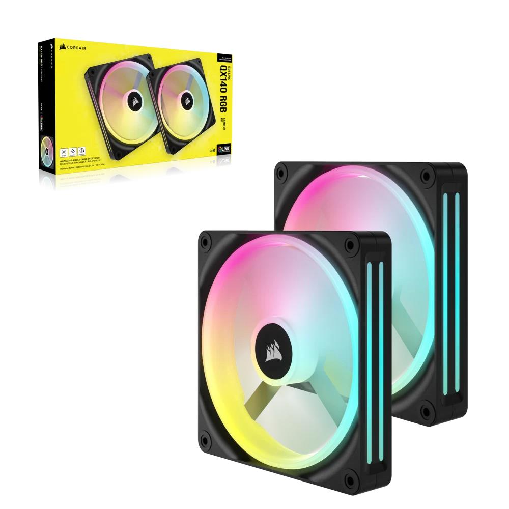 CORSAIR iCUE LINK QX140 RGB 140mm PWM Siyah İkili Kasa Fanı