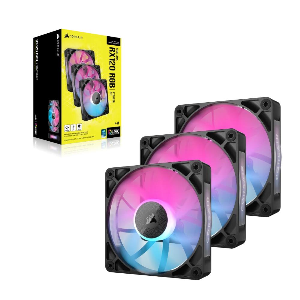 CORSAIR iCUE LINK RX120 RGB 120mm PWM Siyah Üçlü Kasa Fanı