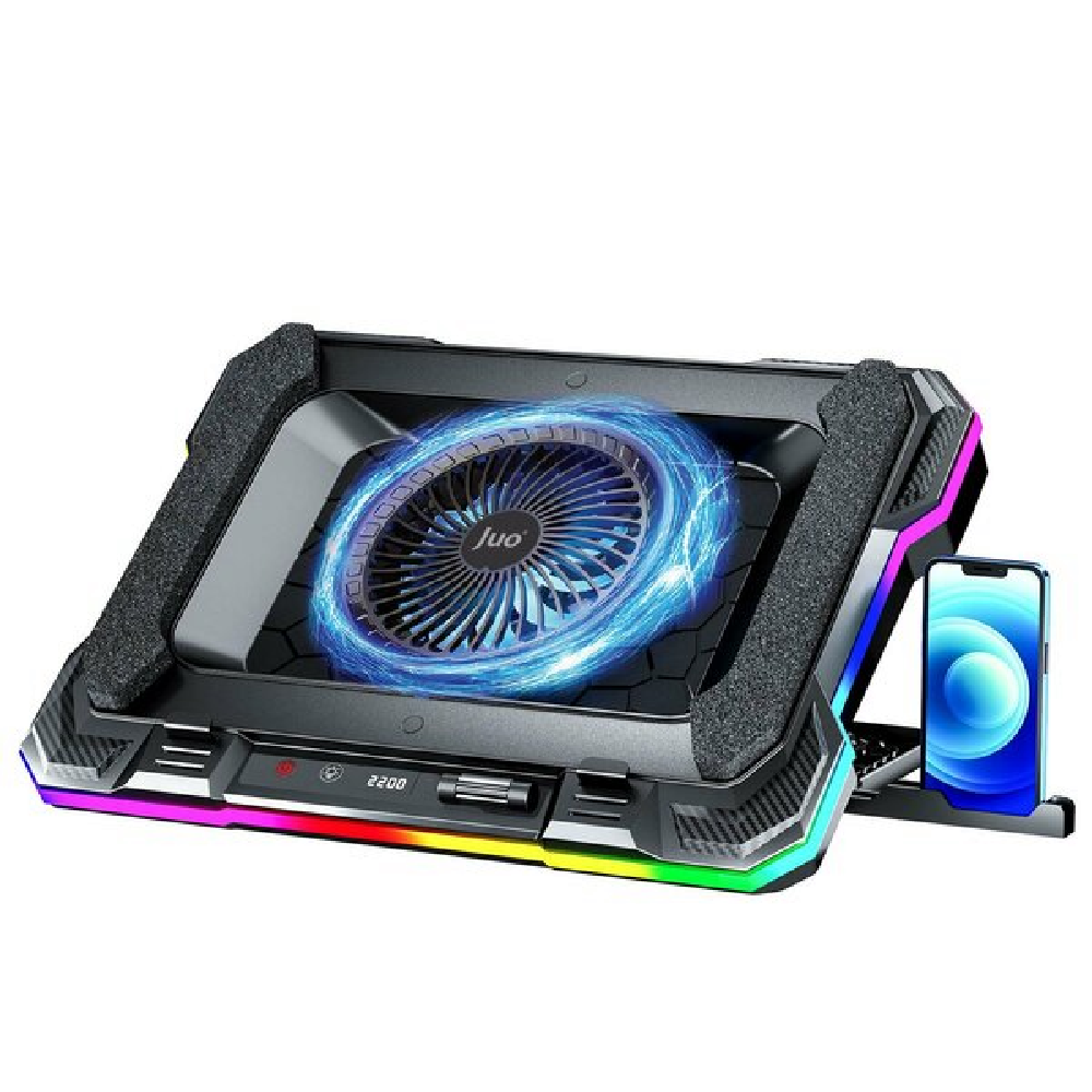 Juo Yeti 2200RPM RGB Işıklı Led Display Gaming Laptop Notebook Soğutucu Stand
