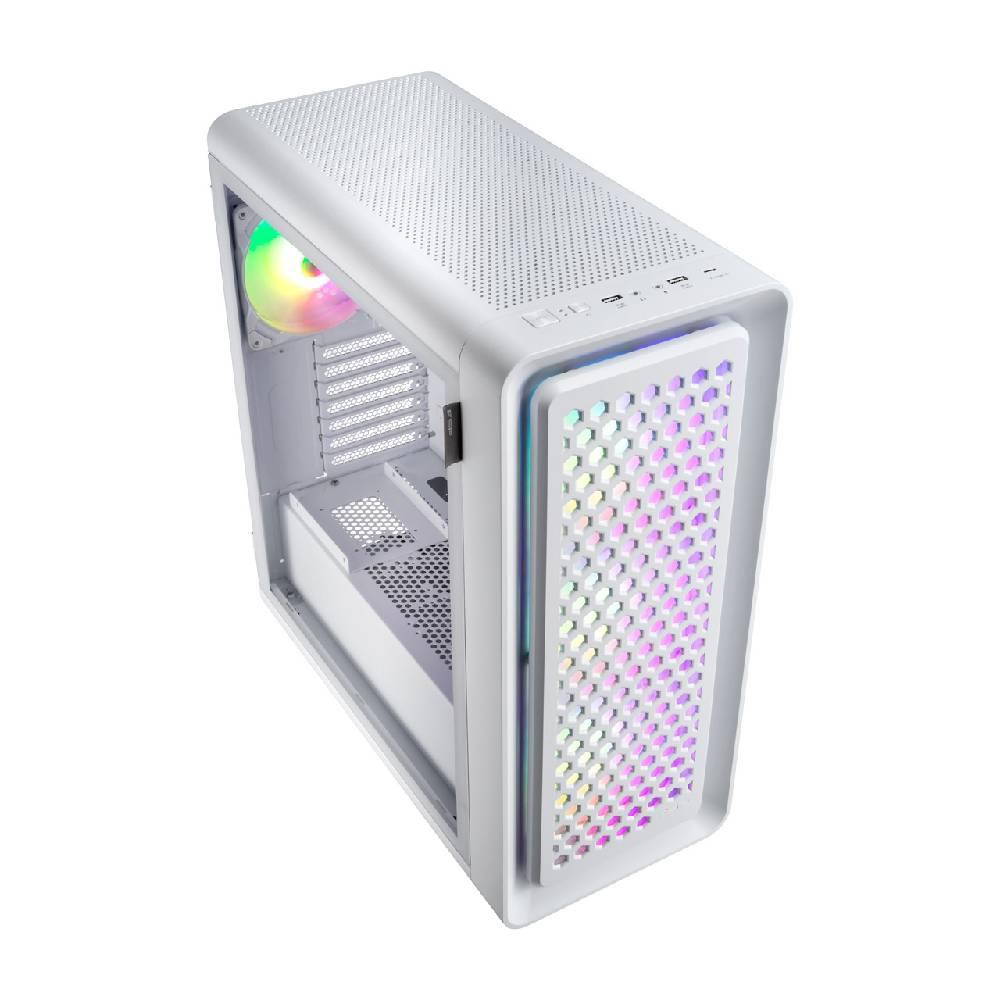 FSP CUT593P Tempered Glass Mesh USB 3.0 Type-C ARGB Beyaz ATX Mid Tower Kasa + FSP 1000W PSU