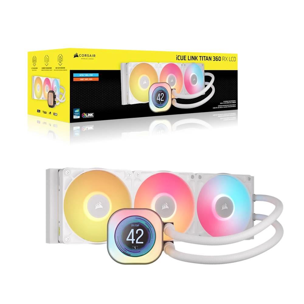 CORSAIR iCUE LINK TITAN 360 RX LCD 360mm Beyaz İşlemci Sıvı Soğutucu