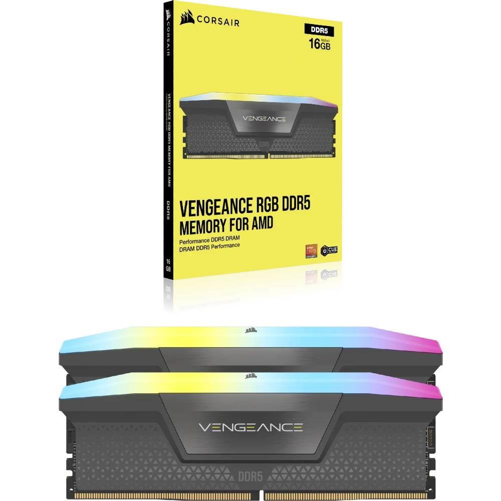 CORSAIR 32GB (2x16GB) Vengeance RGB 6000MHz CL28 DDR5 Siyah Dual Kit Ram