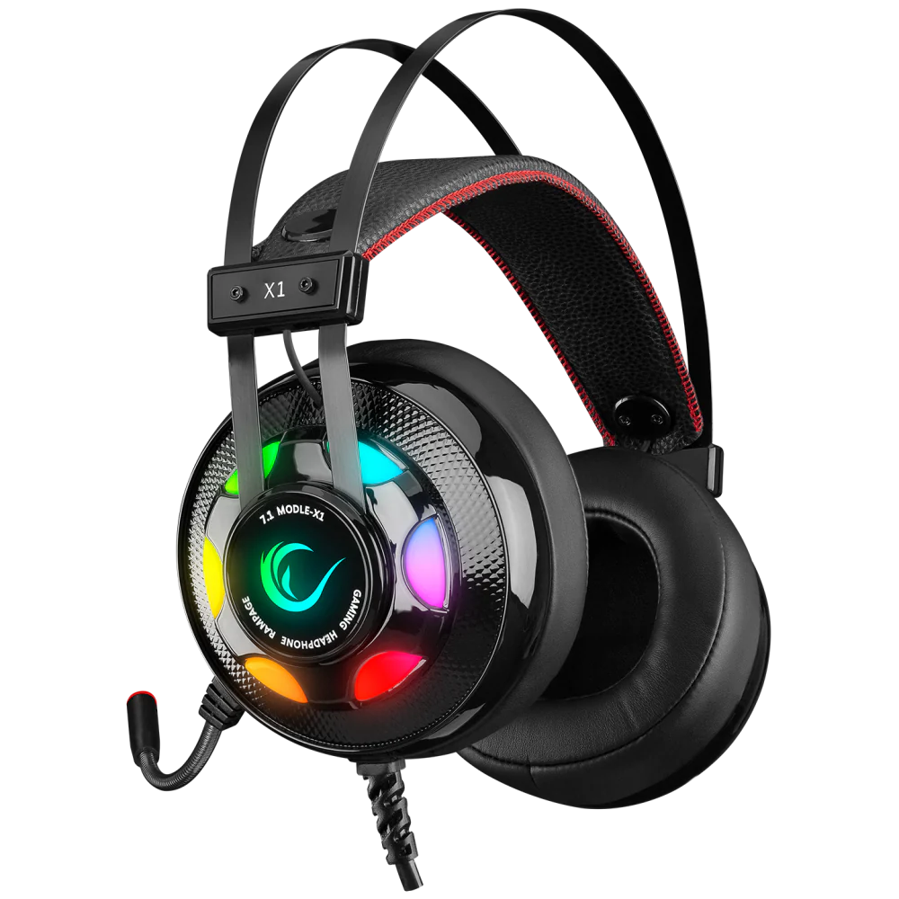 Rampage MIRACLE-X1 7.1 Surround RGB Siyah Mikrofonlu Gaming Kulaklık
