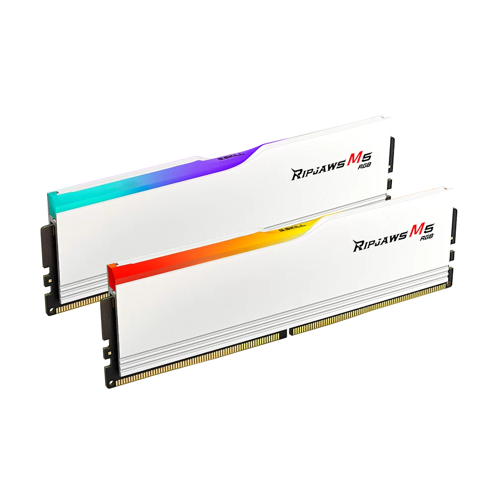 GSKILL 32GB (2x16GB) Ripjaws M5 Beyaz RGB DDR5 6000Mhz CL36 XMP Dual Kit Ram