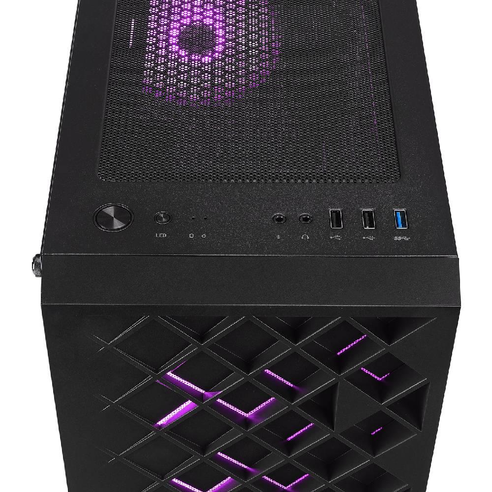 RAMPAGE AZZA V1 600W 80+ Bronze Tempered Glass USB 3.0 ARGB ATX Siyah Kasa