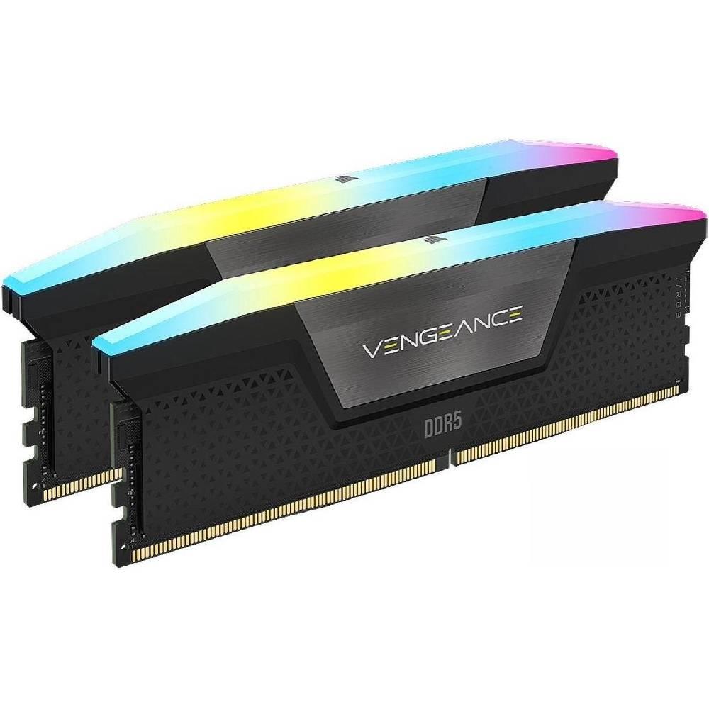 CORSAIR 32GB (2x16GB) Vengeance RGB 6400MHz CL32 DDR5 EXPO/XMP Siyah Dual Kit Ram