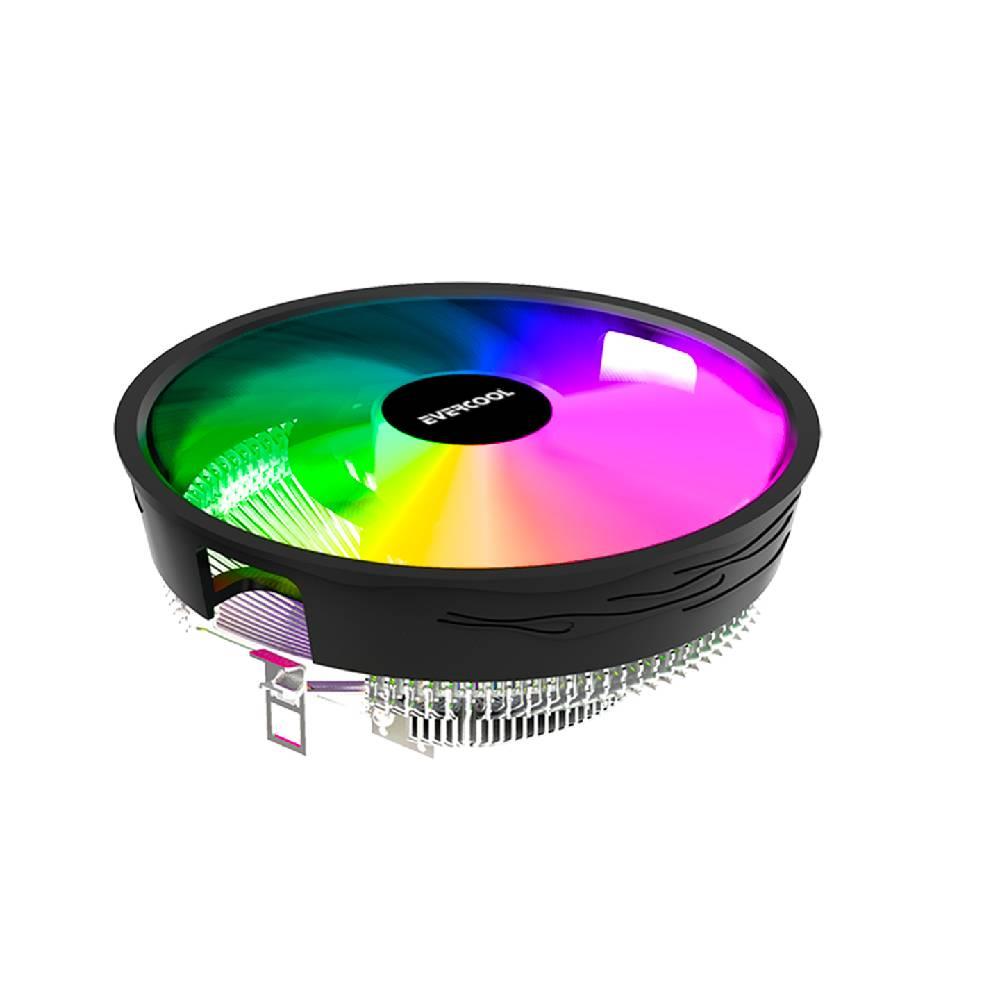 Evercool CS-02 Rainbow 12cm Intel/Amd Uyumlu Hava Soğutmalı CPU Fanpi İşlemci Soğutucu