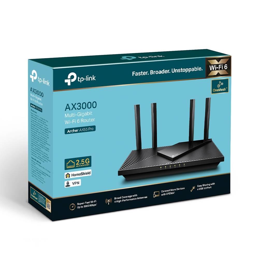 TP-LINK Archer AX55 Pro AX3000 Çift Bant Çoklu Gigabit Wi-Fi 6 Router