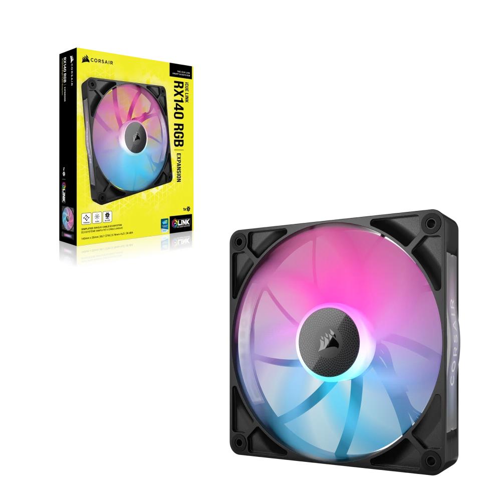 CORSAIR iCUE LINK RX140 RGB 140mm PWM Siyah Kasa Fanı