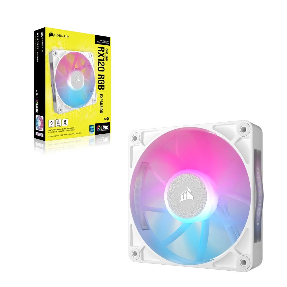 CORSAIR iCUE LINK RX120 RGB 120mm PWM Beyaz Kasa Fanı
