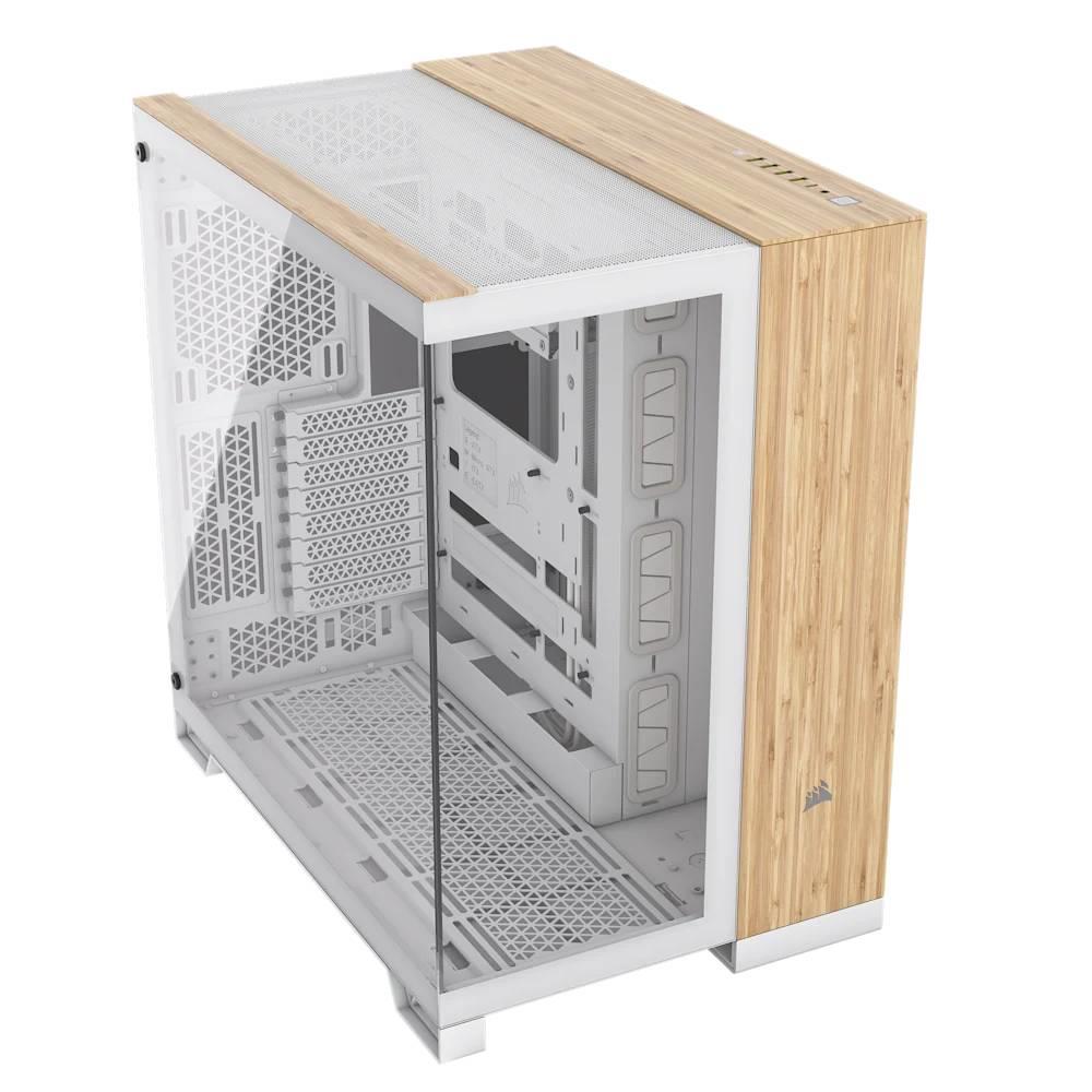 CORSAIR 6500X Tempered Glass Dual Chamber USB 3.2 Type-C Beyaz/Bambu Ağacı Mid Tower ATX Kasa