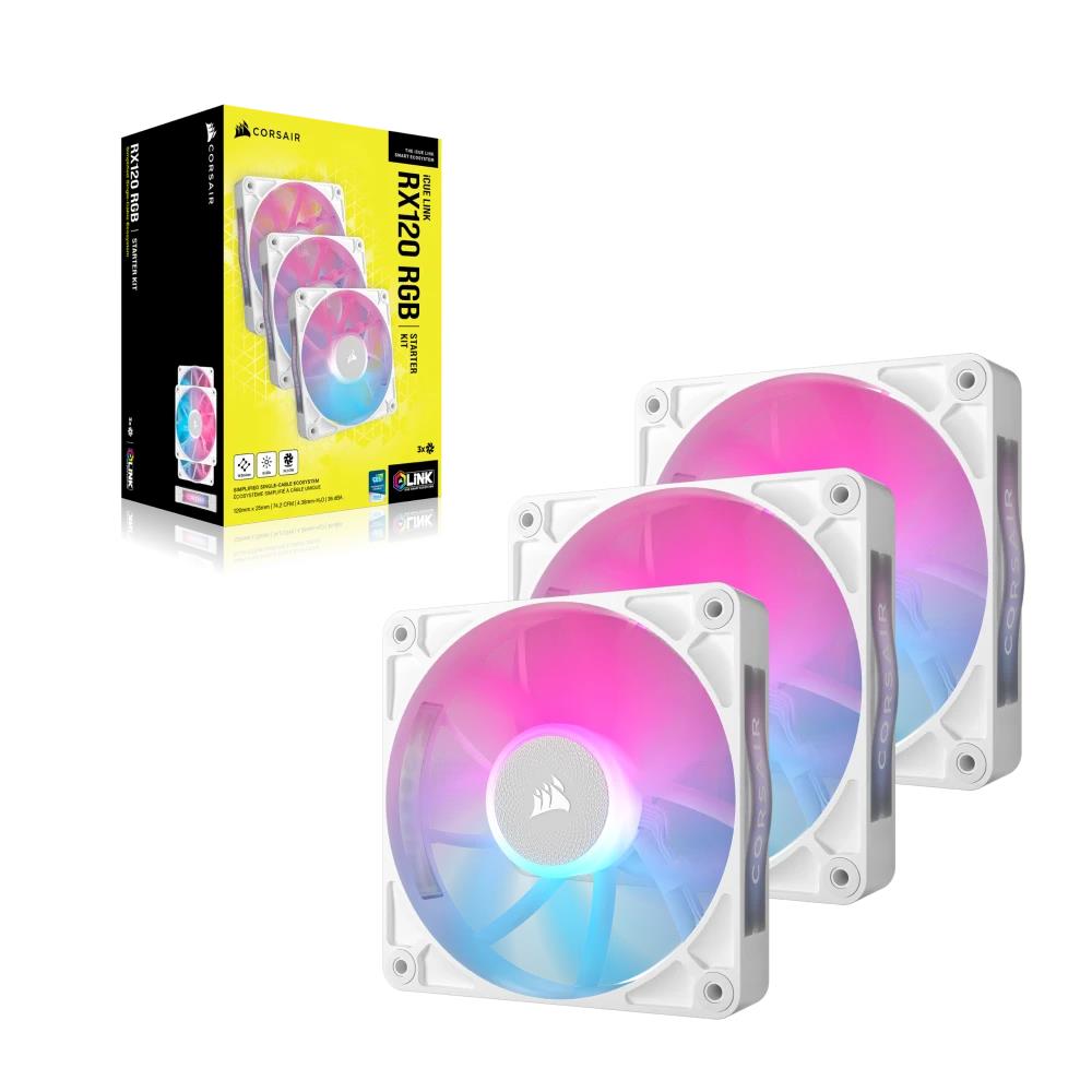 CORSAIR iCUE LINK RX120 RGB 120mm PWM Beyaz Üçlü Kasa Fanı