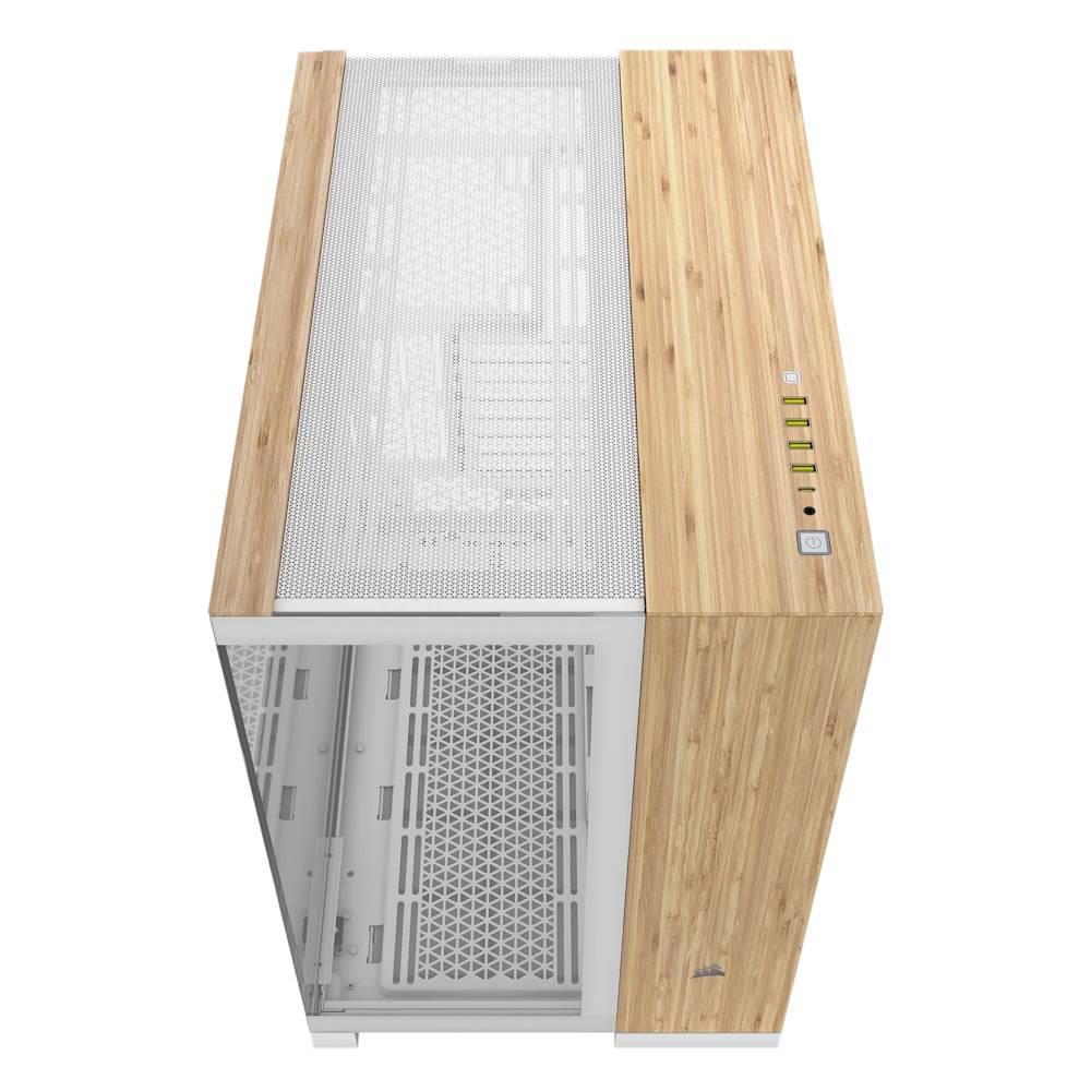 CORSAIR 6500X Tempered Glass Dual Chamber USB 3.2 Type-C Beyaz/Bambu Ağacı Mid Tower ATX Kasa