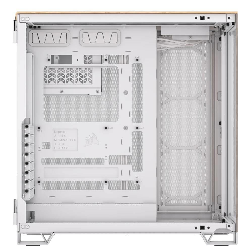CORSAIR 6500X Tempered Glass Dual Chamber USB 3.2 Type-C Beyaz/Bambu Ağacı Mid Tower ATX Kasa